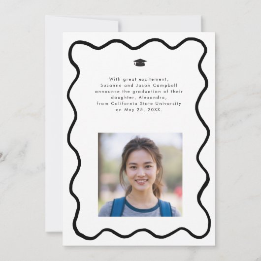 Foto für den Squiggle-Abschluss Ankündigung (Rückseite)