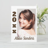 Foto für den weißen benutzerdefinierten Abschluss Einladung (Stehend Vorderseite)