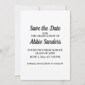 Foto für den weißen benutzerdefinierten Abschluss Einladung (Rückseite)