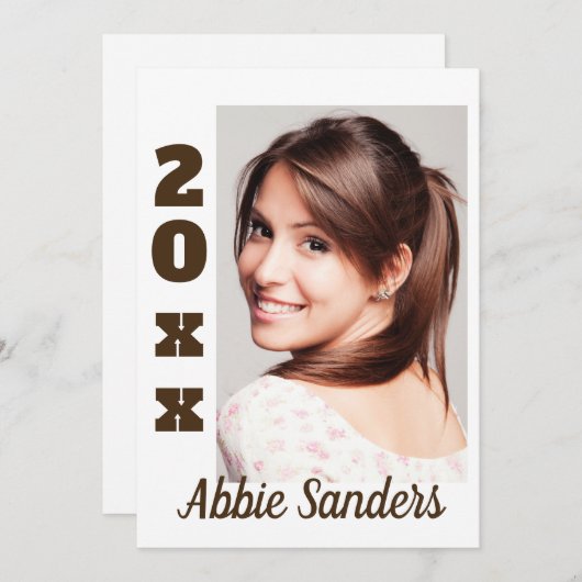 Foto für den weißen benutzerdefinierten Abschluss Einladung (Vorne/Hinten)