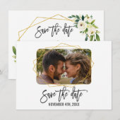 Foto für den weißen grünen Blumenrahmen Save the D Date (Vorne/Hinten)