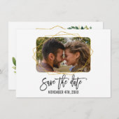 Foto für den weißen grünen Blumenrahmen Save the D Save The Date (Vorne/Hinten)