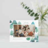 Foto für den Winterwald - Aquarellbahn Postkarte (Stehend Vorderseite)