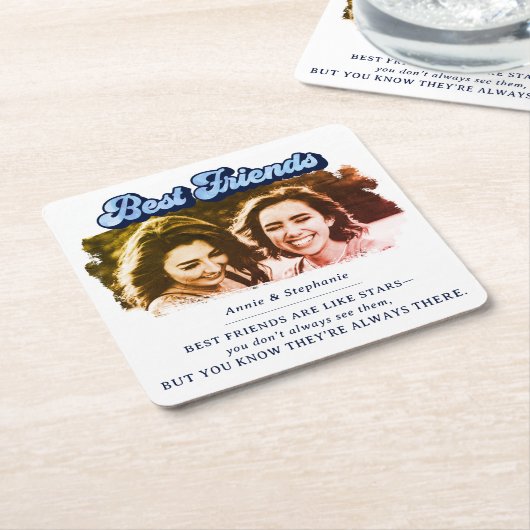 Foto für die besten Freunde von Sentimental Rechteckiger Pappuntersetzer (angewinkelt)