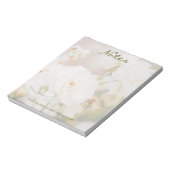 Foto für die Blume "White Rose" mit eigenem Namen Notizblock (Rotiert)