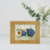 Foto für die Einstellung von Text-Stillstand-Tee Postkarte (Stehend Vorderseite)