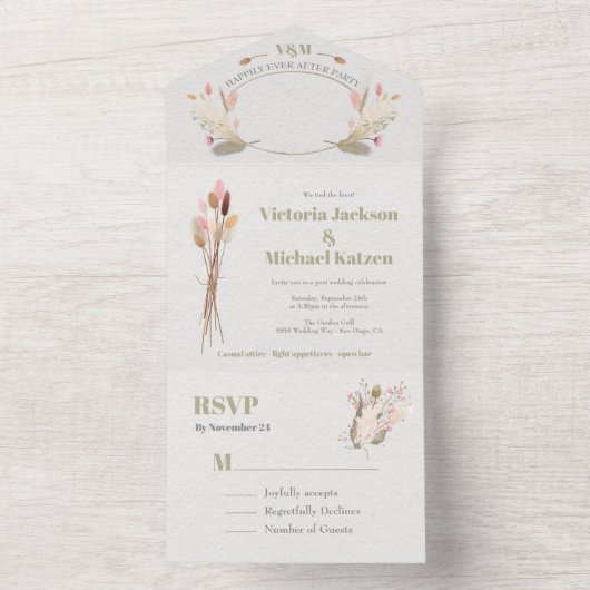 Foto für die Elopement-Blume nach Hochzeiten All In One Einladung (Innen Boden)