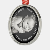 Foto für die erste Weihnachtskreuzung des Babys Ornament Aus Metall (Links)