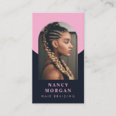 Foto für die Frisur Qr-Code-Arche Rosa und Marine Visitenkarte (Vorderseite)