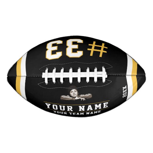 Foto für die gelbe schwarze Namensnummer Football (Vorderseite)