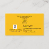 Foto für die Haarstylistin, in Schwarz-Gelb-Design Visitenkarte (Rückseite)