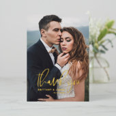 Foto für die Hochzeit von handgeschriebenen Skript Folieneinladung (Stehend vorne)