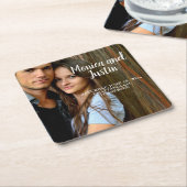 Foto für die Hochzeitsankündigung Rett Rechteckiger Pappuntersetzer (angewinkelt)