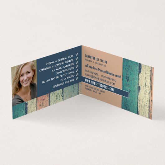 Foto für die Holzbearbeitung, Malerei und Dekorato Visitenkarten (Innenseite)