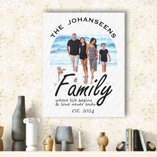 Foto für die Liebe von Familienleben und Name des Leinwanddruck
