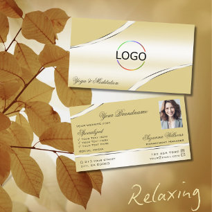 Foto für die Logokombination aus hochwertigem Beig Visitenkarte