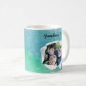 Foto für die Papierhalle Blau Grüne Farbe Kaffeetasse (VorderseiteRechts)