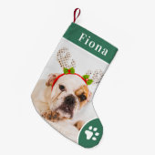 Foto für die Print-Monogram-Zeichenkette auf grüne Kleiner Weihnachtsstrumpf (Vorderansicht (hängend))