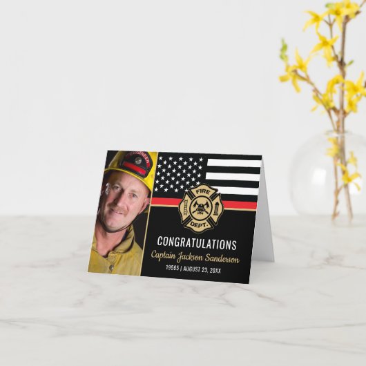 Foto für die Red Line-Flagge für Feuerwehrleute Karte (Gelbe Blume)