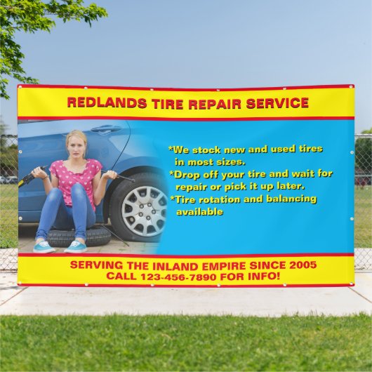 Foto für die Reifenreparatur im Detail: Textverbot Banner (Außenbereich)