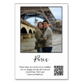 Foto für die Reiseziele, QR-Code freizugeben Tischnummer (Rückseite)