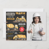 Foto für die schwarz-gelbe Bauweise Einladung (Vorderseite)