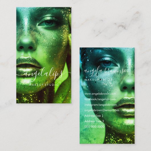 Foto für ein weibliches Modell Visitenkarte (Vorne/Hinten)