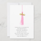 Foto für eine hellrosa Tassel-Graduation Einladung (Vorderseite)