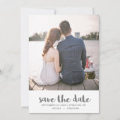 Foto für einfache graue und weiße Polka-Dots Save The Date (Vorderseite)