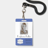 Foto für einfache hellblaue Logos Ausweis (Vorderseite mit Lanyard)