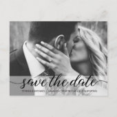 Foto für einfache SkriptSave the Date-Verlobung Postkarte (Vorderseite)