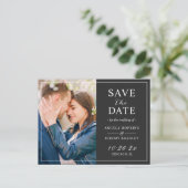 Foto für einfaches Schwarz-weißes Layout Save the  Postkarte (Stehend Vorderseite)