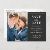 Foto für einfaches Schwarz-weißes Layout Save the  Postkarte (Vorne/Hinten)