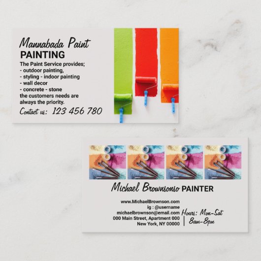 Foto für elegante Malerei Visitenkarte (Vorne/Hinten)