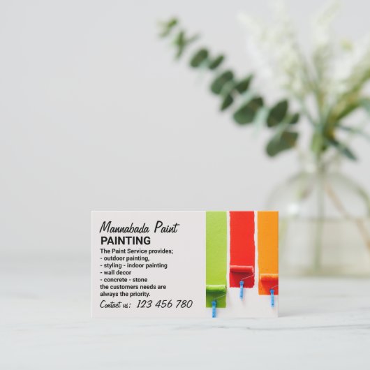 Foto für elegante Malerei Visitenkarte (Stehend Vorderseite)