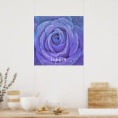 Foto für Elegante Rose Blume Name Poster (Küche)