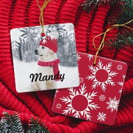 Foto für Familie und Haustiere Winterhut und Scarf Keramikornament