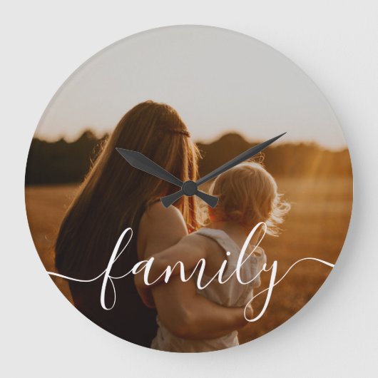 Foto für Familienkalligrafie Große Wanduhr (Vorderseite)