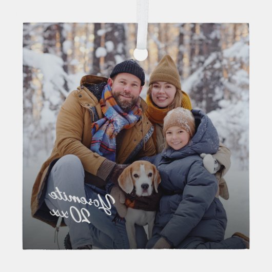 Foto für Familienurlaub Ornament Aus Glas (Rückseite)