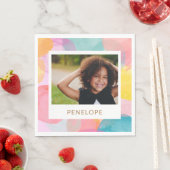 Foto für farbige Wasserfarbkreise und Punkte Serviette (Beispiel)