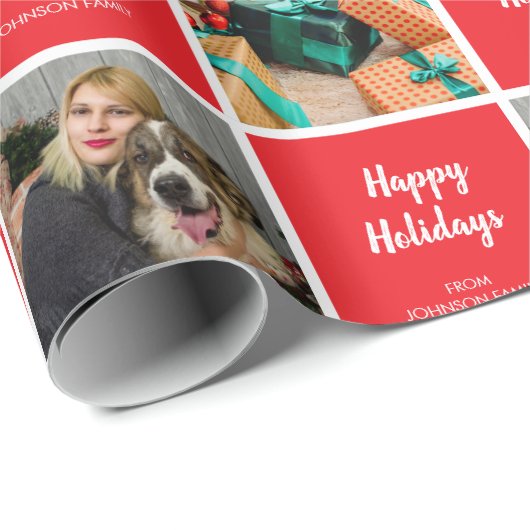 Foto für Feiertage individuell anpassbar Geschenkpapier (Rolleneckpunkt)