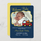 Foto für Feuerwehrfahrzeuge Geburtserklärung Ankündigung (Vorne/Hinten)