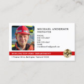 Foto für Feuerwehrleute Visitenkarte (Vorderseite)