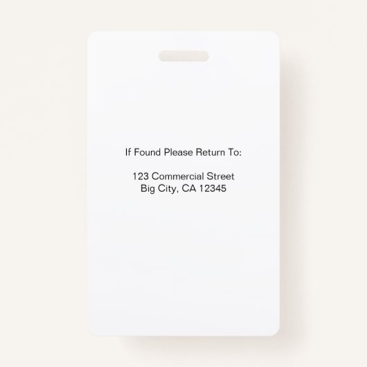 Foto für Firmenarbeit mit benutzerdefinierten Name Ausweis (Rückseite)