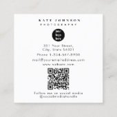 Foto für Firmenlogo Fotografen Schwarz-weiß Quadratische Visitenkarte (Rückseite)