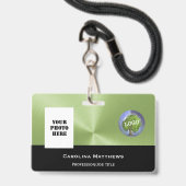 Foto für Firmenlogos, grün Ausweis (Vorderseite mit Schlüsselband)