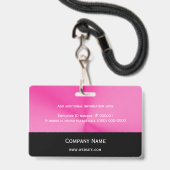 Foto für Firmenlogos Rosa Schwarz Ausweis (Rückseite mit Schlüsselband)
