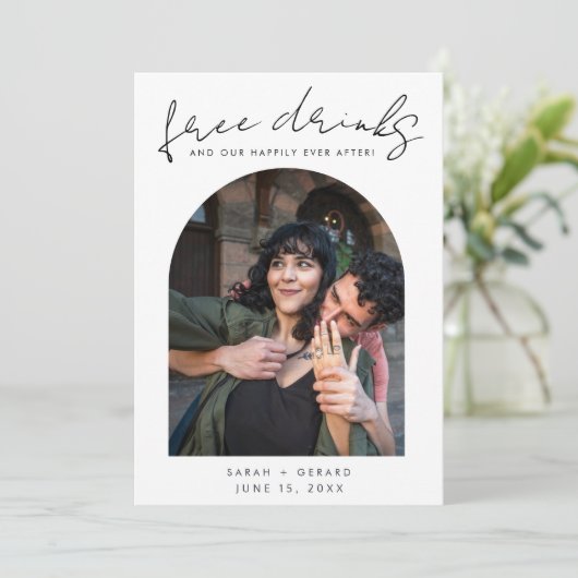 Foto für freche Getränke Hochzeit retten das Datum Save The Date (Stehend Vorderseite)