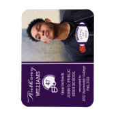 Foto für Fußballspieler Lila | Weißer Abschluss Magnet (Vertikal)