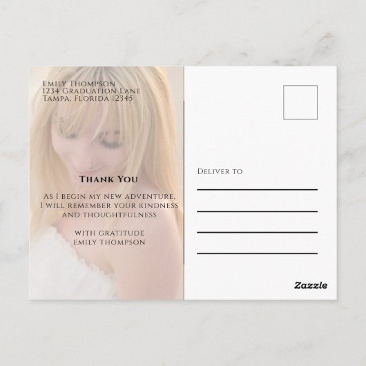 Foto für Gold Script-Abschluss Postkarte (Rückseite)